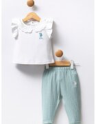 US Polo Assn Set de tricou si pantaloni - Verde pal/Alb optic