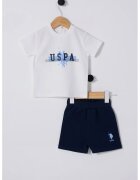 US Polo Assn Set doua piese pentru bebelusi - USB2340 - Alb