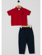 US Polo Assn Set doua piese pentru bebelusi - USB2624 - Rosu - Rosu