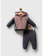US Polo Assn Trening cu design colorblock - Maro/Gri antracit