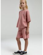 US Polo Assn Trening de bumbac cu pantaloni scurti si maneci cazute - Roz somon