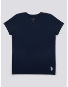 US Polo Assn Tricou de casa cu decolteu in V - Albastru ultramarin