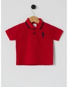 US Polo Assn Tricou polo de bumbac - Negru/Rosu vermillion