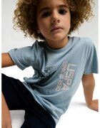 US Polo Assn Tricou si bermude cu imprimeu logo - Albastru pastel