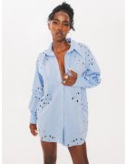 UVIA Rochie-camasa cu decupaje - Albastru deschis