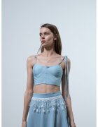 UVIA Top crop de in - Albastru deschis