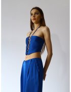 UVIA Top crop halter - Albastru royal