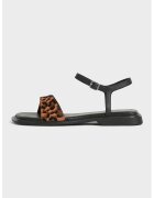 Vagabond Shoemakers Sandale din piele cu talpa plata si animal print - Maro