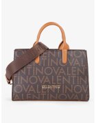 Valentino Bags Geanta cu model logo - maner si bareta de umar - Maro inchis