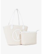 Valentino Bags Geanta shopper din material textil cu etui detasabil Conevnt - Alb fildes