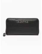 Valentino Bags Portofel de piele ecologica cu fermoar si aplicatie logo metalica Divina - Negru