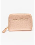 Valentino Bags Portofel de piele ecologica cu fermoar si logo - Auriu/Roz prafuit