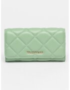 Valentino Bags Portofel matlasat de piele ecologica - Verde aquamarin