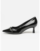 Valentino Pantofi de piele lacuita cu varf ascutit - Negru