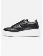 Valentino Pantofi sport wedge de piele cu logo - Negru/Argintiu