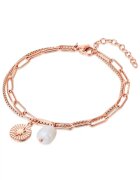Valero Pearls Bratara stratificata placata cu aur de 14K - Auriu rose