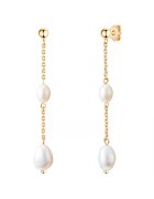 Valero Pearls Cercei drop placati cu aur de 14K - Auriu