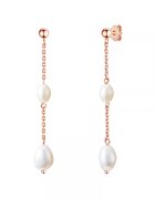Valero Pearls Cercei drop placati cu aur de 14K - Auriu rose