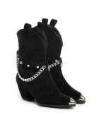 Vanilla Ciocate Bushra Piele Intoarsa Neagra cu Accesorii Argintii