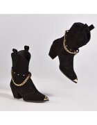Vanilla Ciocate Bushra Piele Intoarsa Neagra cu Accesorii Aurii