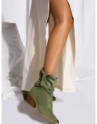 Vanilla Ciocate din piele intoarsa - cu detalii metalice Emira - Verde sparanghel