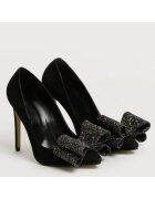 Vanilla Pantofi Stiletto cu toc Catrina piele naturala intoarsa - negri