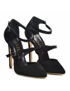 Vanilla Pantofi Stiletto cu toc subtire Dora - piele naturala intoarsa - negri