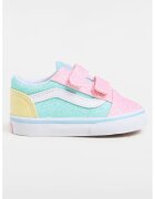Vans Pantofi sport stralucitori cu inchidere velcro - Roz deschis/Albastru glaciar