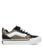 Vans Tenisi copii - model Knu Skool - piele naturala - negru/maro imprimeu leopard