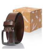 VANZETTI Curea Din Piele - Van-M5000 - 100% Piele Naturala - Culoare: Maro - Latime: 4 Cm - Lungime: 85 Cm - Maro -