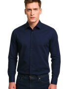 Vegea Camasa cambrata din amestec de bumbac - Bleumarin