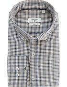 Vegea Camasa oxford din bumbac cu model in carouri - Alb/Maro/Albastru