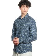 Vegea Camasa regular fit de bumbac - Galben/Bleumarin
