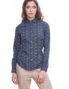 Vegea Camasa slim fit cu imprimeu grafic - Alb/Albastru inchis