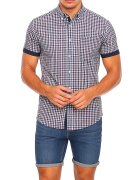 Vegea Camasa slim fit cu model - Albastru inchis/Rosu inchis
