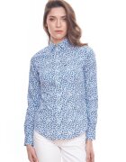 Vegea Camasa slim fit cu model floral - Alb/Albastru