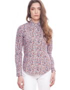 Vegea Camasa slim fit cu model floral - Rosu vermillion/Albastru
