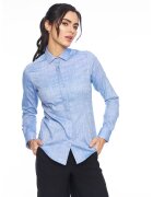 Vegea Camasa slim fit cu terminatie rotunjita - Albastru lavanda