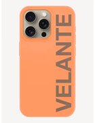 VELANTE OFFICIALE Husa unisex de silicon cu logo pentru Iphone 15 Pro - Portocaliu pal