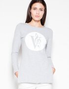 Venaton asimetric - slim-fit - imprimeu original - gri - bumbac - Gri