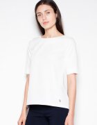 Venaton Bluza dama asimetrica - decupaj spate - bej - poliester -