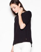 Venaton Bluza dama - asimetrica - decupaj spate - negru - poliester -
