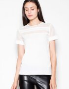 Venaton Bluza dama bej - maneci scurte - decolteu semicircular - material de calitate
