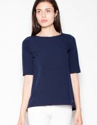 Venaton Bluza dama bleumarin - asimetrica - cu decupaj spate - poliester-viscoza -