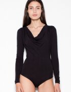 Venaton Body negru - maneci lungi - decolteu fluid - viscoza