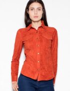 Venaton Camasa dama - lunga - piele intoarsa - rosie - poliester -