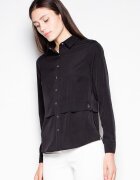 Venaton Camasa eleganta neagra - cu guler - din viscoza