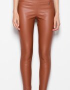 Venaton Pantaloni dama - imitatie de piele - picioare subtiri - maro - poliester -