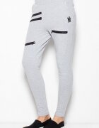 Venaton Pantaloni sport dama - mulati - cu talie joasa - gri - bumbac