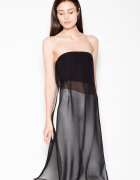 Venaton Top dama negru - cu sifon decorativ - croi original - elastan 5% poliester 95%